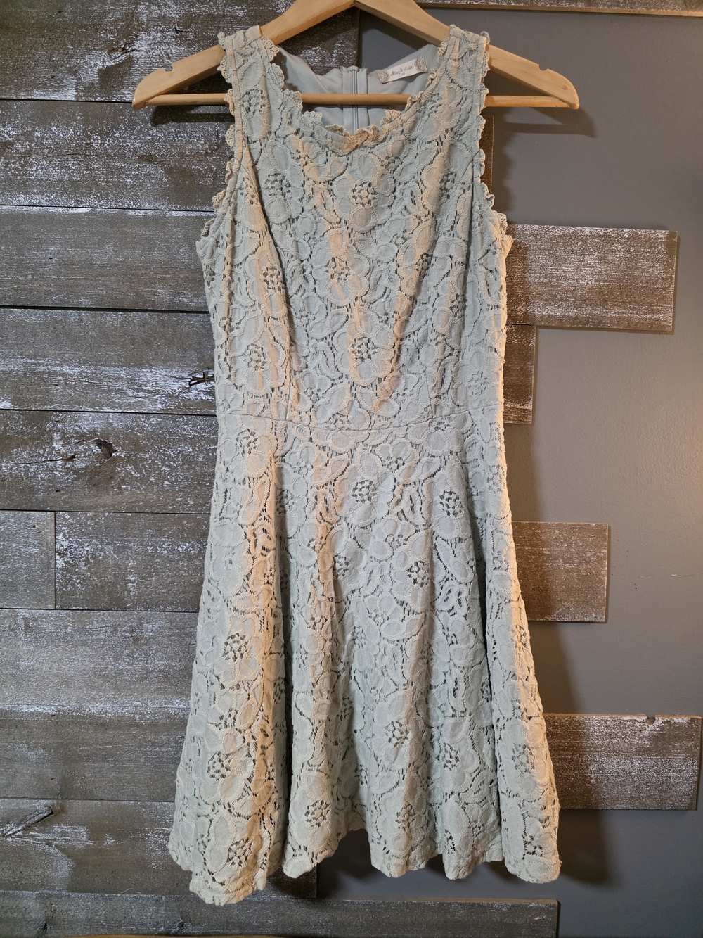 Altar'd State Light Blue Lace Fit & Flare Mini Dress
